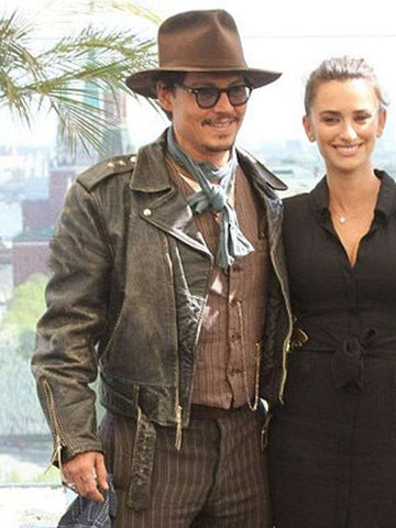 Johnny Depp Vintage Black Leather Jacket