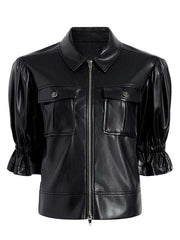 The View  Joy Behar Black Leather Jacket