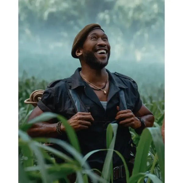 Jurassic World Rebirth Mahershala Ali Black Shirt