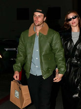 Justin Bieber 2024 Green Leather Jacket