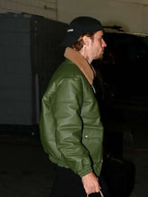 Justin Bieber 2024 Green Leather Jacket