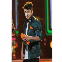 Justin Bieber Nickelodeon Grey Leather Jacket