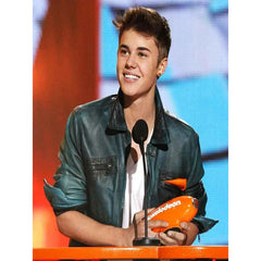 Justin Bieber Nickelodeon Grey Leather Jacket
