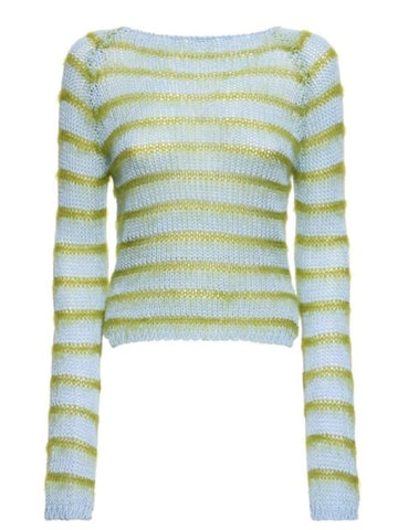 Kaitlin Olson High Potential S01 Blue Green Striped Sweater