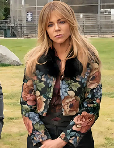 Kaitlin Olson High Potential S01 Floral Fur Coat