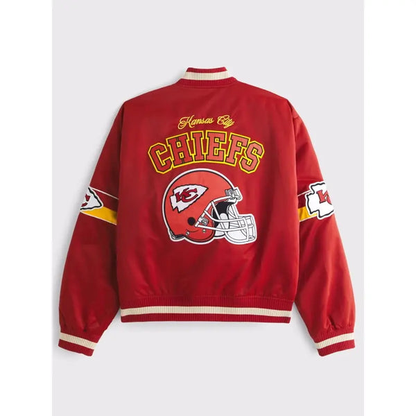 Chiefs Abercrombie Varsity Red Bomber Jacket