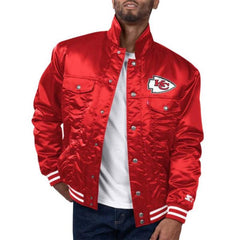 Kansas City Chiefs Silver Tab Red Satin Jacket