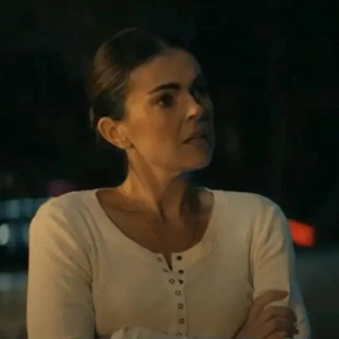 Karla Dixon Reacher Season 2 Ribbed Snap Henley