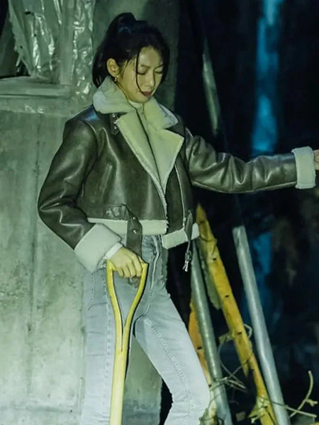 Karma 2025 Gong Seung-yeon Black Leather Jacket