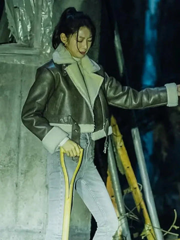 Karma 2025 Gong Seung-yeon Black Leather Jacket