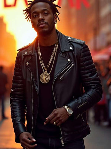 Kendrick Lamar Black Motorcycle Leather Jacket
