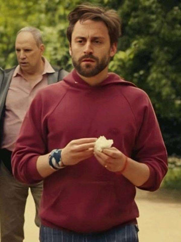 Kieran Culkin A Real Pain Maroon Hoodie