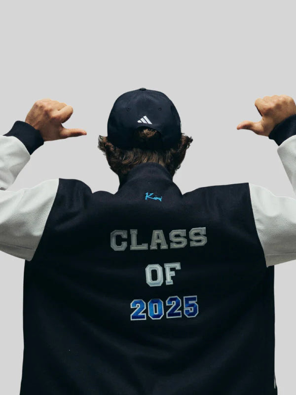 Adidas Kimi Antonelli Class of 2025 Varsity Jacket – Black & White Wool and Leather