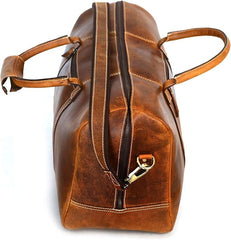 Leather Duffel Bag for Men & Women – Premium Full Grain Leather Travel Bag for Weekend Getaways, Sports, Gym, and Overnight Trips Tan