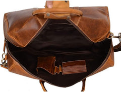Leather Duffel Bag for Men & Women – Premium Full Grain Leather Travel Bag for Weekend Getaways, Sports, Gym, and Overnight Trips Tan