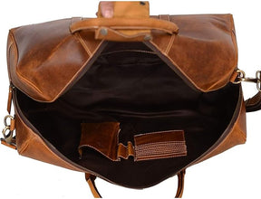 Leather Duffel Bag for Men & Women – Premium Full Grain Leather Travel Bag for Weekend Getaways, Sports, Gym, and Overnight Trips Tan