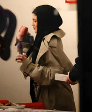 Kylie Jenner Flour Cafe Beige Trench Coat