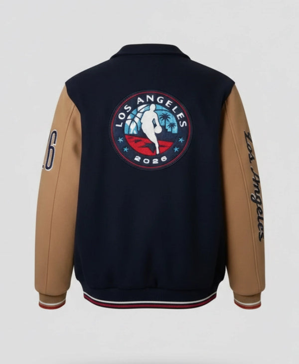 LA All-Star Game Blue and Tan Varsity Jacket