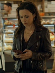 An Unexpected Valentine Lacey Chabert Biker Leather Jacket
