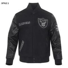Las Vegas Raiders Black Wool Varsity Jacket