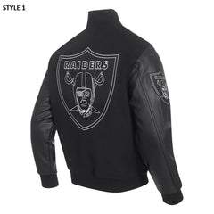 Las Vegas Raiders Black Wool Varsity Jacket