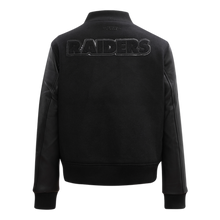Las Vegas Raiders Black Wool & Leather Varsity Jacket