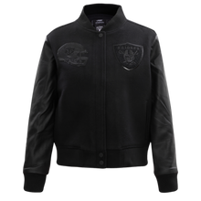 Las Vegas Raiders Black Wool & Leather Varsity Jacket
