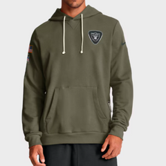 Las Vegas Raiders Olive 2025 Salute to Service Sideline Hoodie