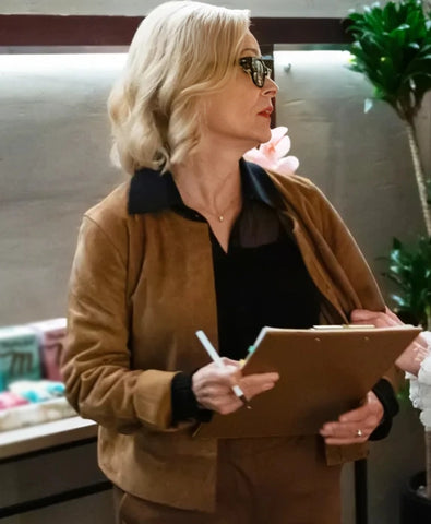 Elsbeth S03 Amy Sedaris Brown Suede Jacket