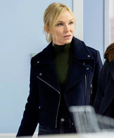 Law and Order SVU S26 Kelli Giddish Blue Wool Jacket