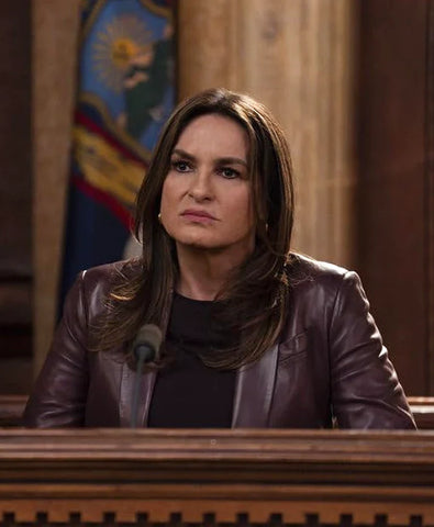 Law and Order SVU S26 Mariska Hargitay Leather Blazer