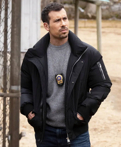 Law and Order SVU S26 Octavio Pisano Black Bomber Jacket