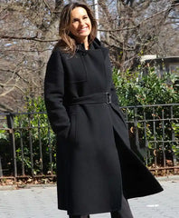Law and Order SVU S26 Olivia Benson Black Wool Coat