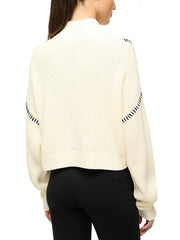 All American Greta Onieogou Stitch Trim Half Sweater