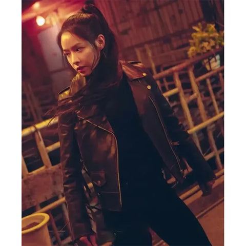 Lee Joo-bin Twelve S01 Black Leather Jacket