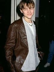 Leonardo DiCaprio Movie Event Brown Leather Blazer