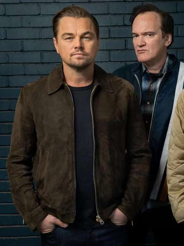 Leonardo DiCaprio Street Style Brown Suede Leather Jacket