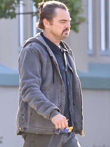 Leonardo DiCaprio Grey Hooded Jacket