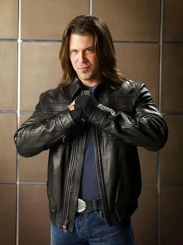 Eliot Spencer Leverage Redemption Black Leather Jacket