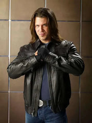 Eliot Spencer Leverage Redemption Black Leather Jacket