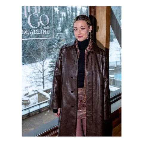 Hal and Harper Lili Reinhart Distressed Brown Coat