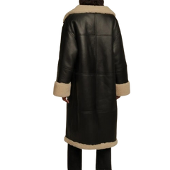 Shearling Coat Style Leather Duster For Women