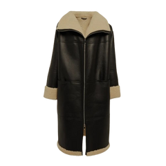 Shearling Coat Style Leather Duster For Women