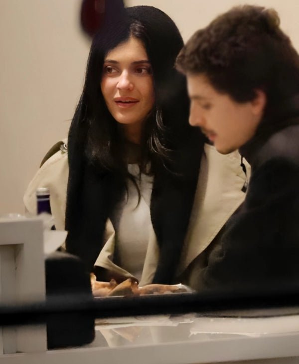 Kylie Jenner Flour Cafe Beige Trench Coat