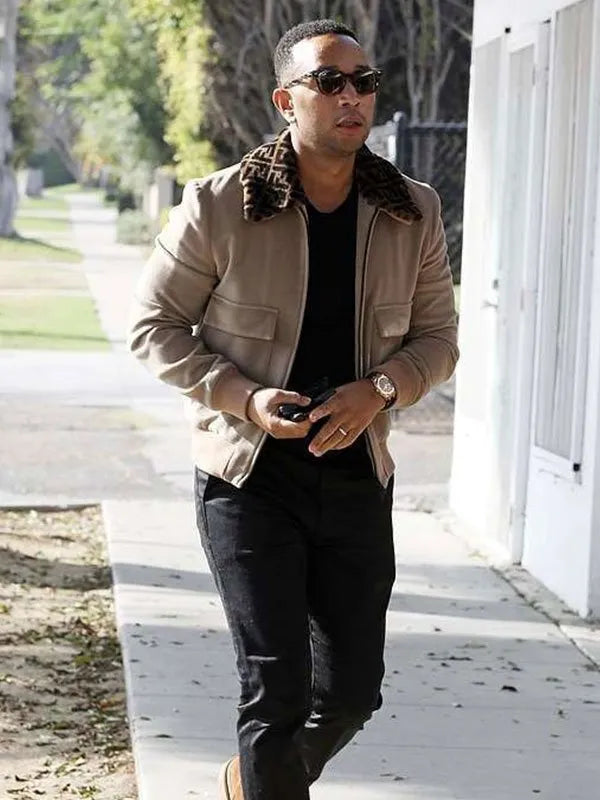 Los Angeles Street Style John Legend Shearling Jacket