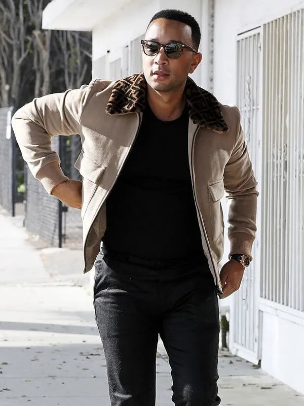 Los Angeles Street Style John Legend Shearling Jacket