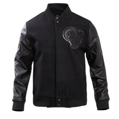 Los Angeles Rams Black Wool & Leather Varsity Jacket