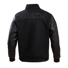 Los Angeles Rams Black Wool & Leather Varsity Jacket