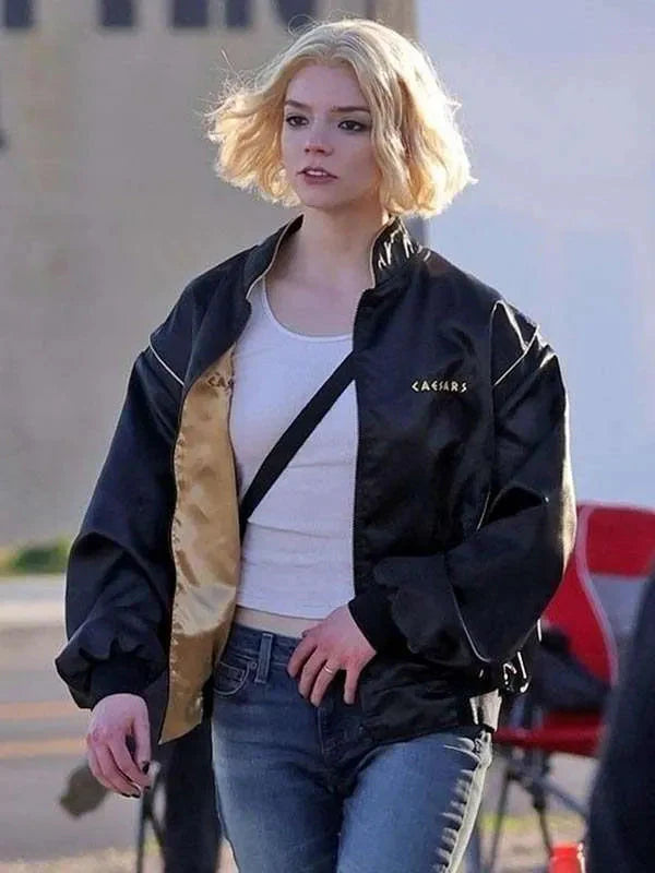 Lucky 2025 Anya Taylor-Joy Black Bomber Jacket