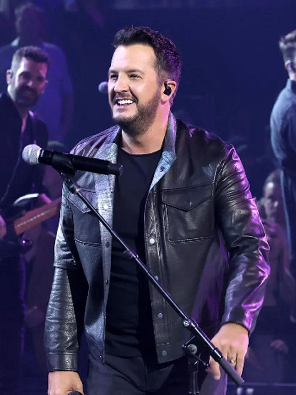 Luke Bryan American Idol Black Leather Jacket